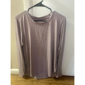 Athleta Uptempo Long Sleeve Top Heathered Purple Mauve Size L Thumbholes SP21